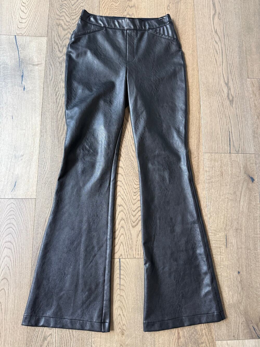 Spanx Faux Leather Flare Pants in Espresso Brown M